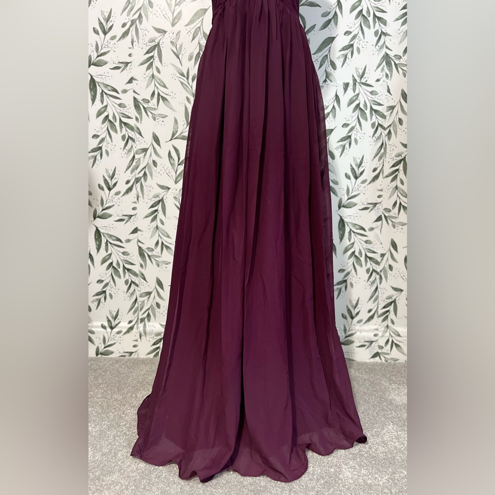 Burgundy Prom Formal Evening Maxi Dress Gown Size S NWT Cocktail Bridesmaid #9 - Picture 4 of 12